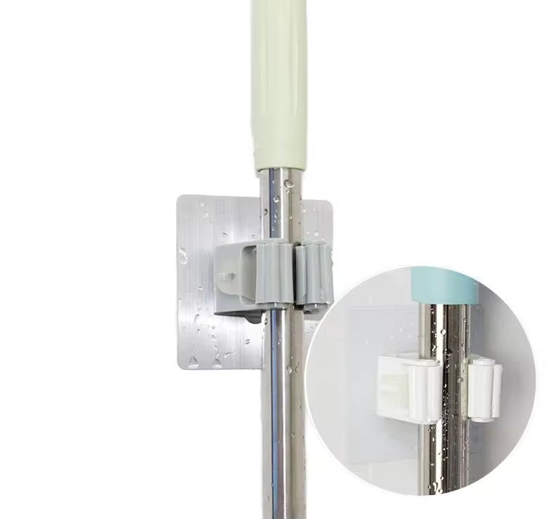 X4pcs Gray Wall-Mounted Mop & Broom Holder #GS3937