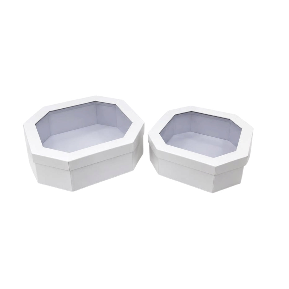X2 Octagonal Flower Gift Box with Transparent Lid #LB4323