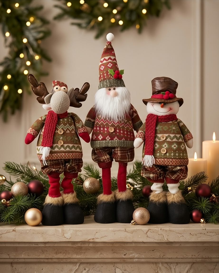 Telescopic Christmas Plush Figures – Santa, Reindeer & Snowman #CP4383