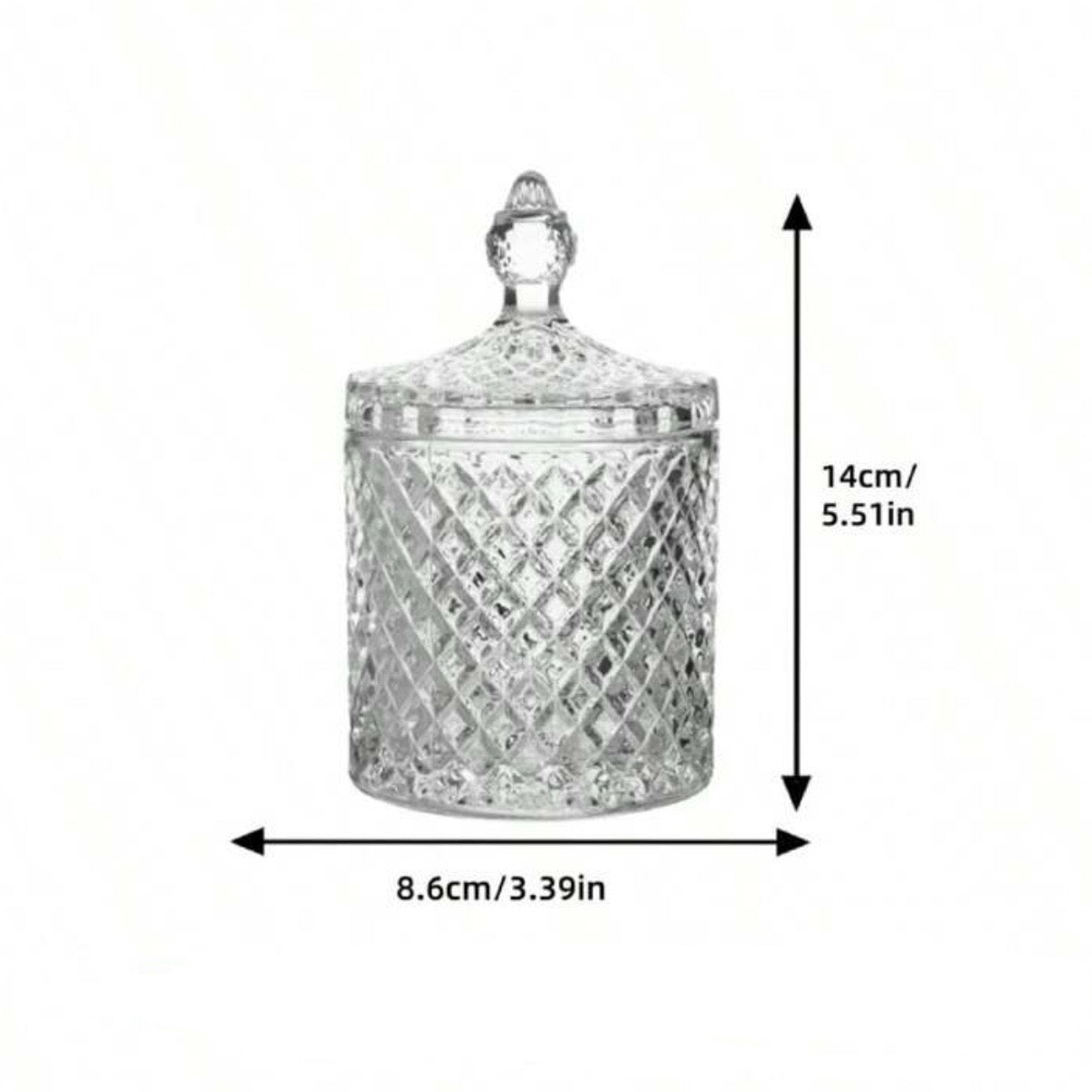 Glass Crystal Jar With Lid #GJ1794