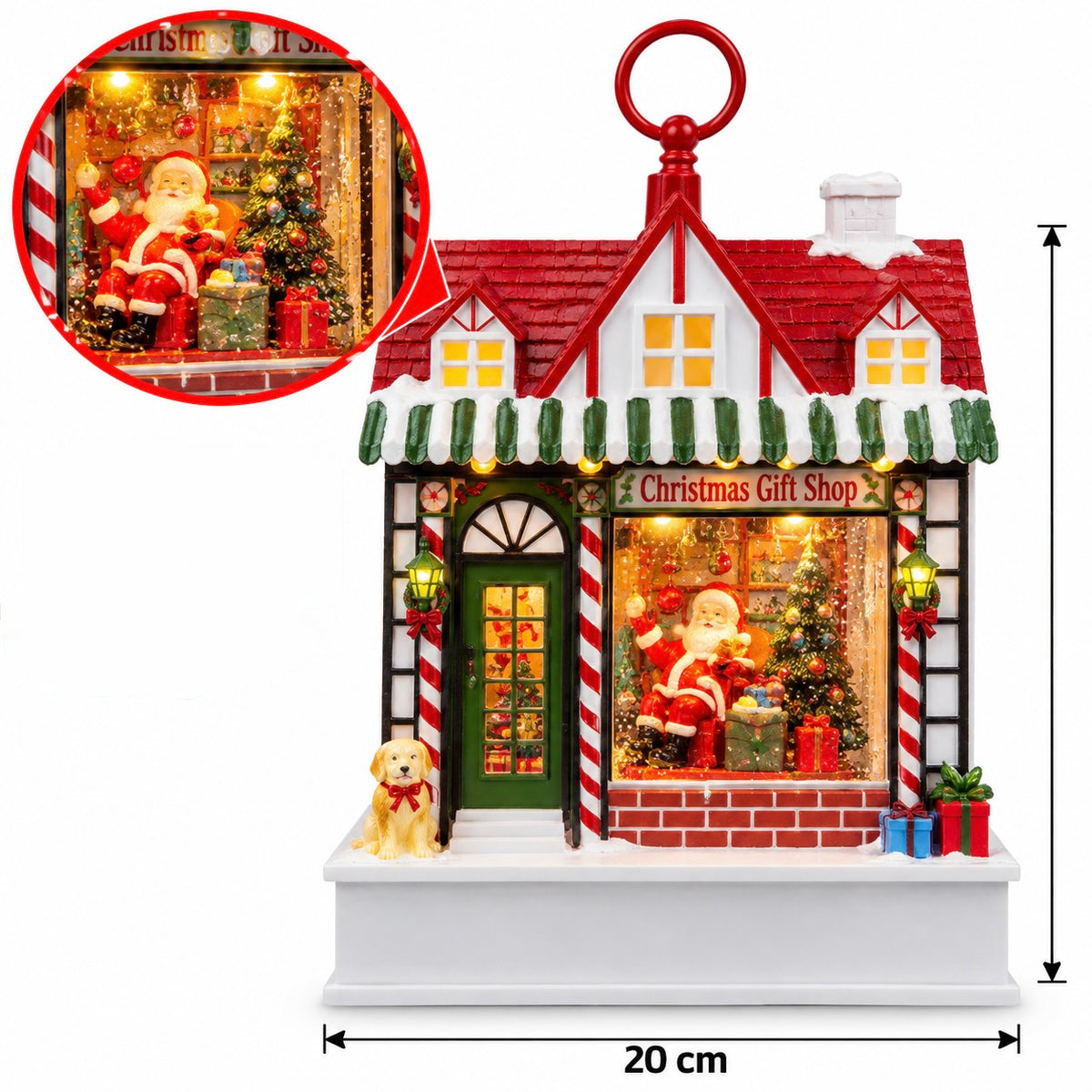 Christmas Gift Shop Musical LED Water Globe Decoration – 20 × 20 cm #CD4481