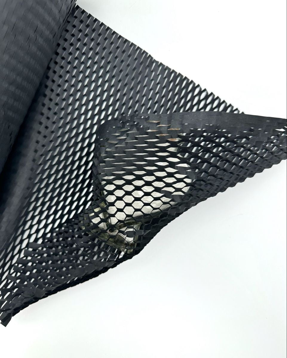 10m x 50cm Black Honeycomb Kraft Paper #WP1342
