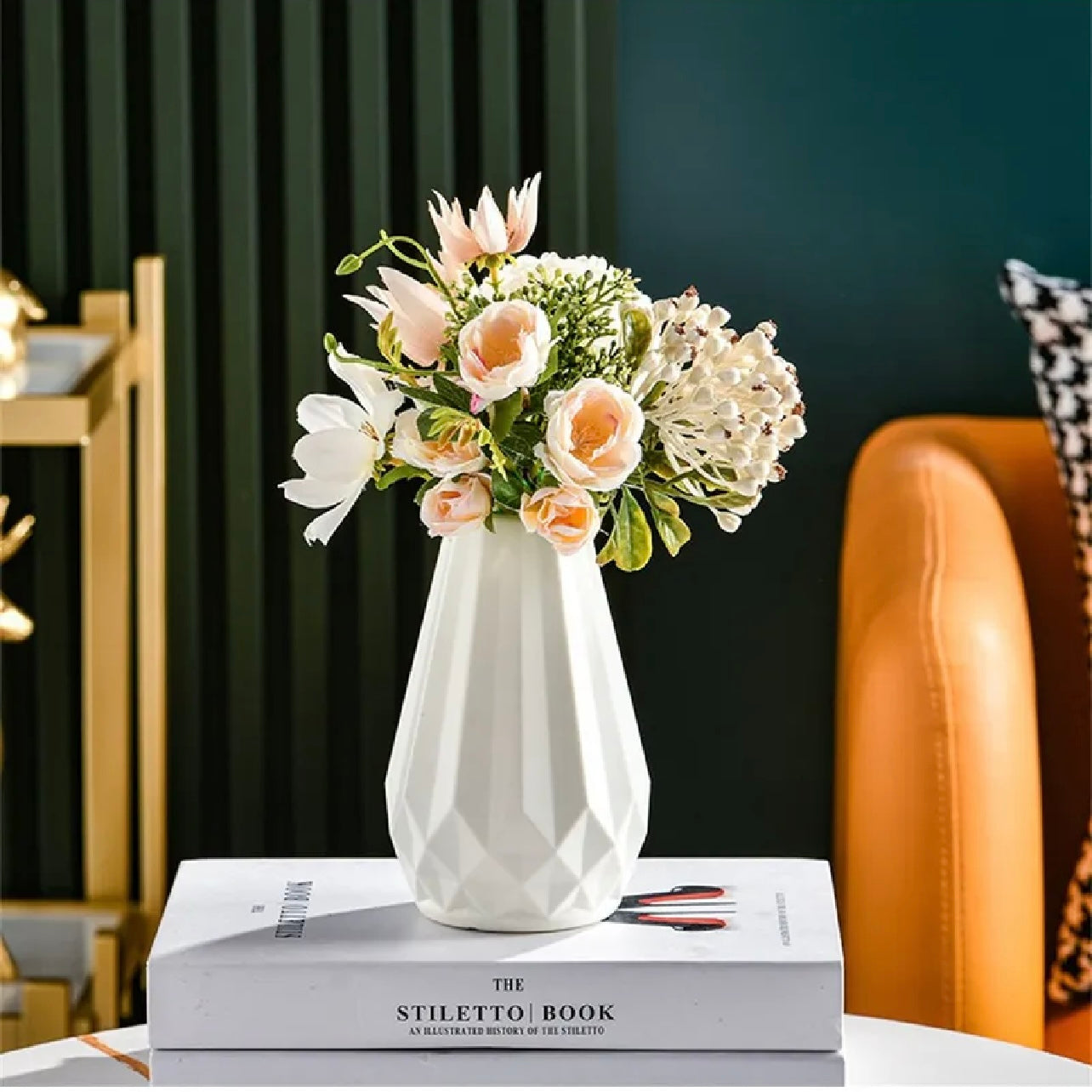 Plastic Flower Vase, Artificial Flowers Decorative Container #GV2815