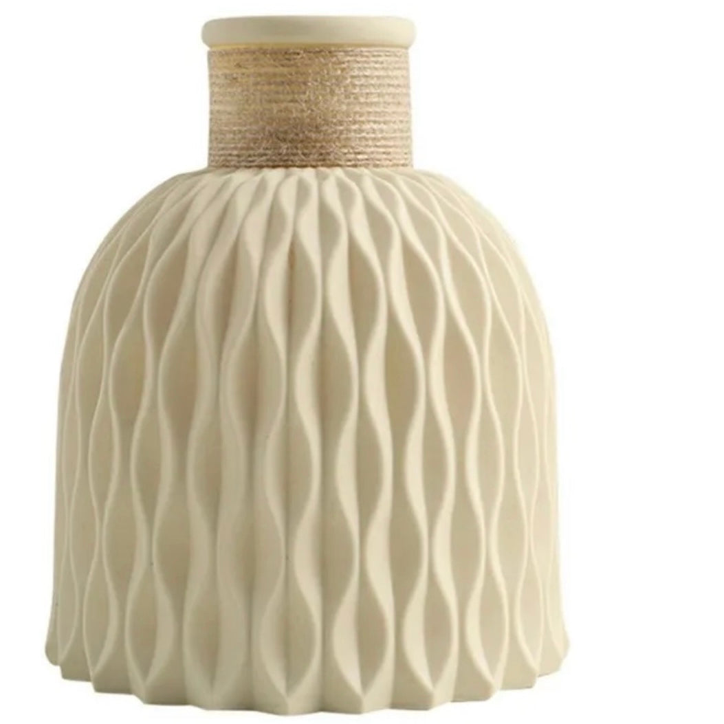 Plastic Water Ripple Design PP Vase Artificial Flower Container Home Office Decoration #GV2816