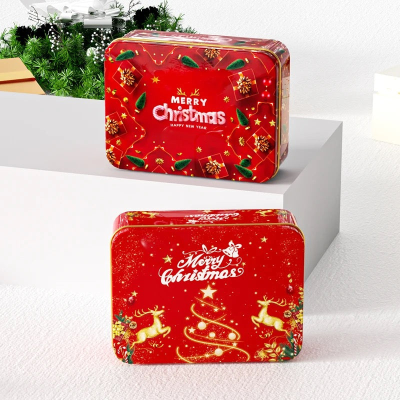 Metal Rectangle Christmas Tin Box #CB1372