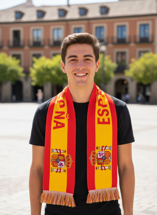 Spain Fan Scarf – 143 × 14 cm #FS3258