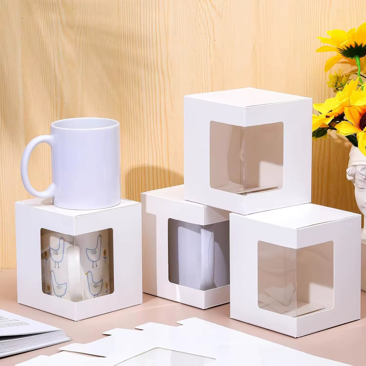 X12pcs - Mug Box With PVC window #CB2848