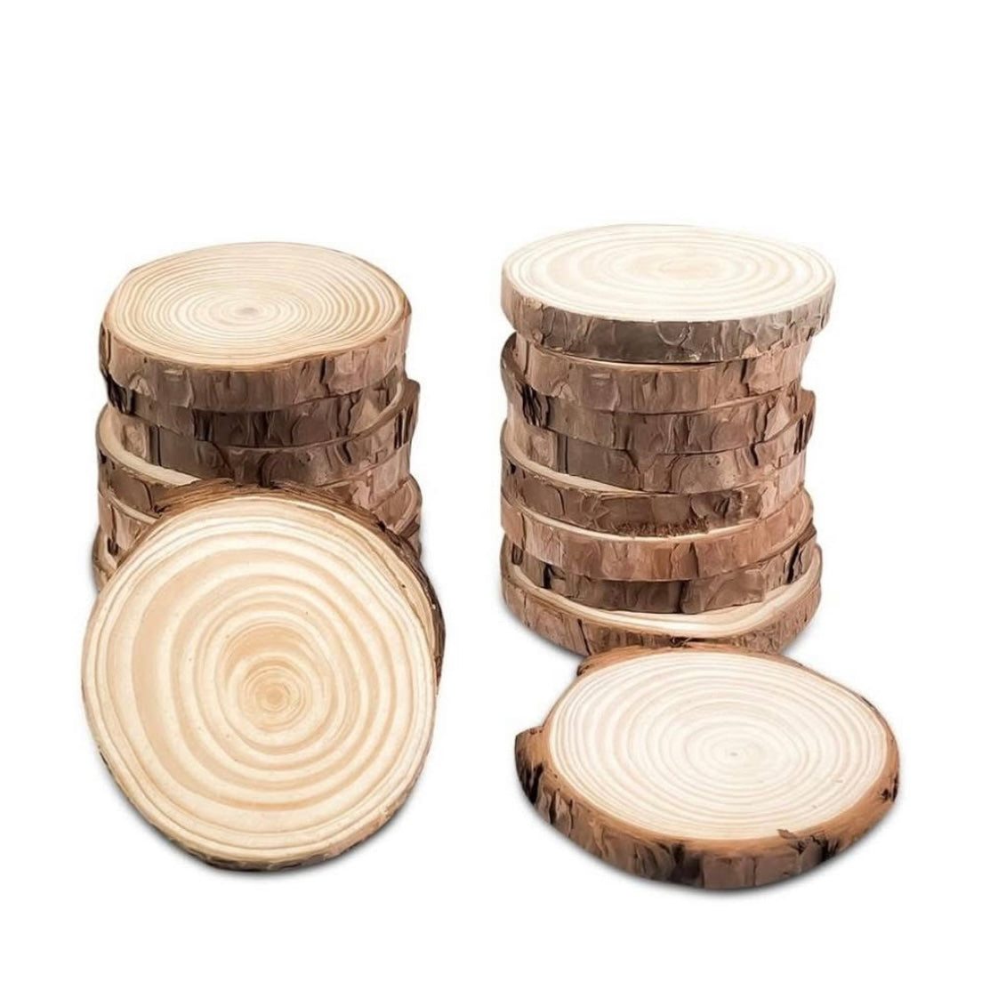X12pcs Natural Wood Slice Coasters