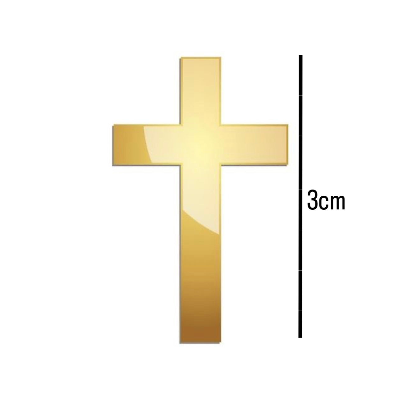 X5pcs/3cm Acrylic Gold Cross #PC1949