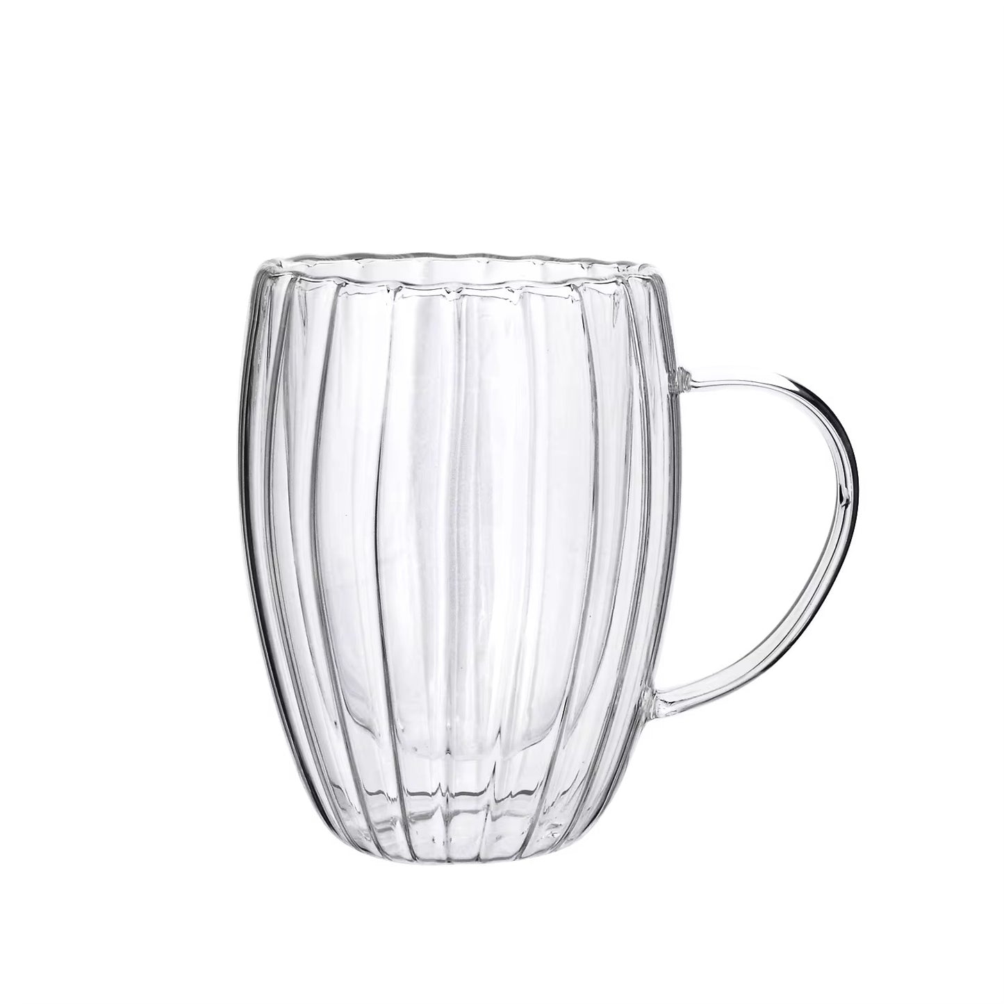 Double Wall Ribbed Glass Mug Collection  #GM3964