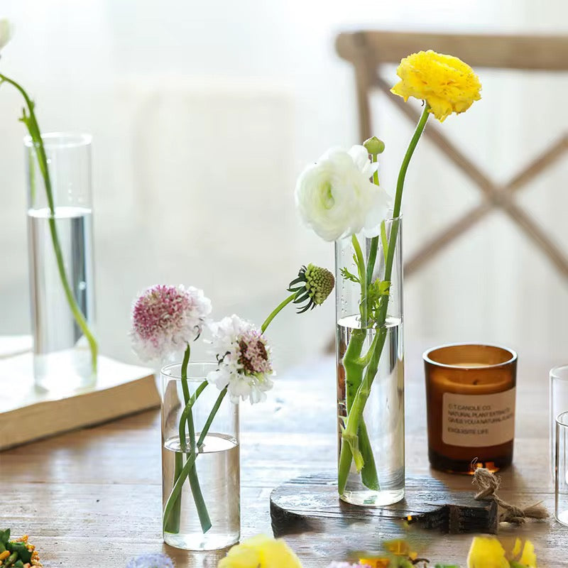 Vase Flower Arrangement Transparent Glass