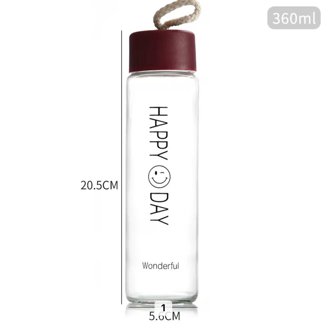 360ml Frosted Glass Water Bottle #GB2008