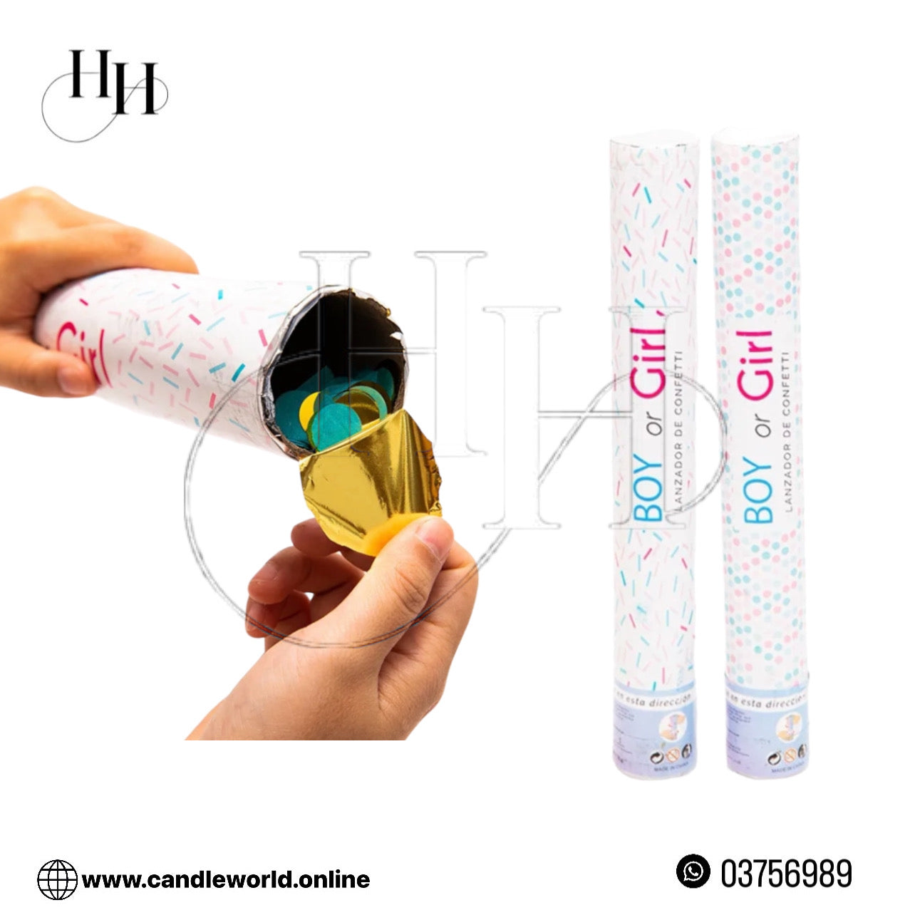 Confetti Cannon Boy or Girl Party Powder Popper Cannon #CP1085