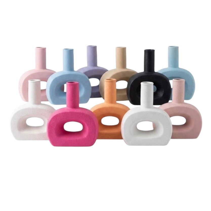 Abstract Hollow Ceramic Vase Collection – Modern Nordic Home Décor #CV3231