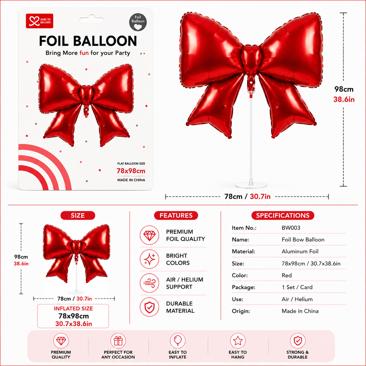 Bow Foil Balloon #BW00