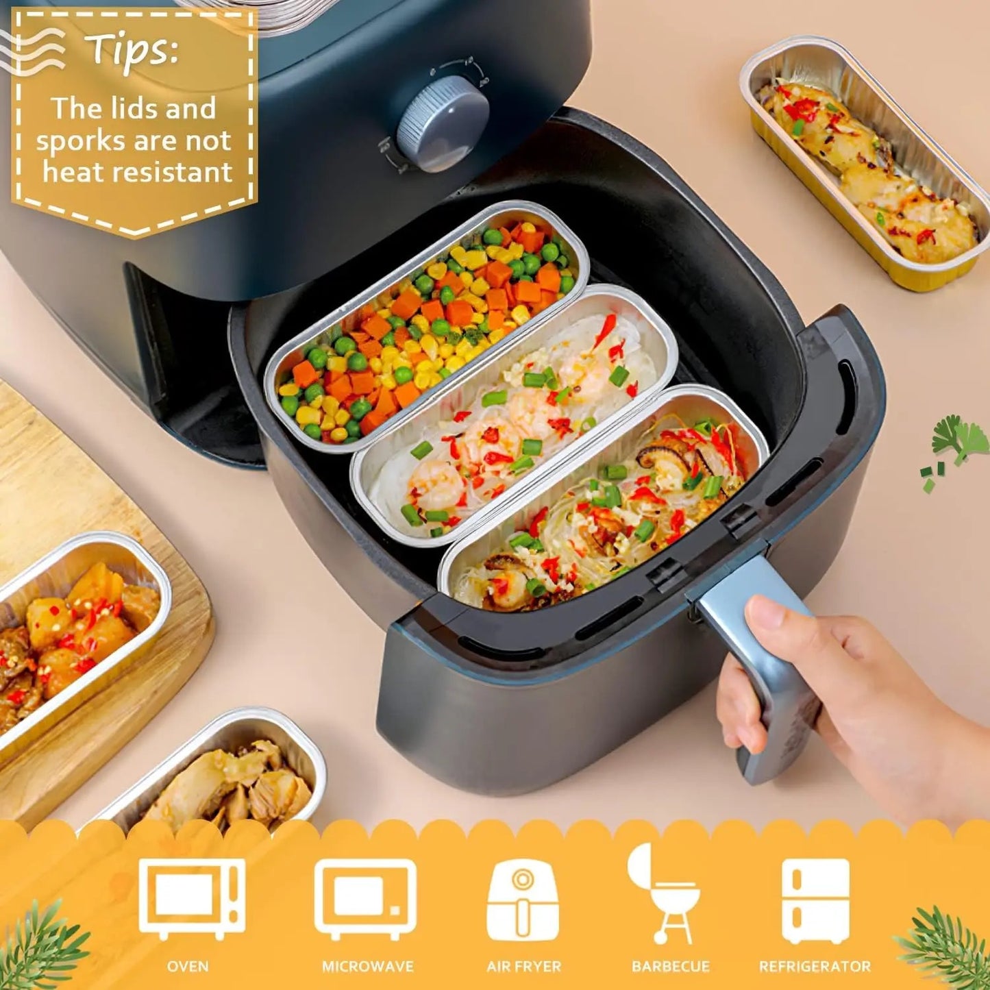 X12 Box 6.8oz Mini Pans With Lid & Spoon #LP1609