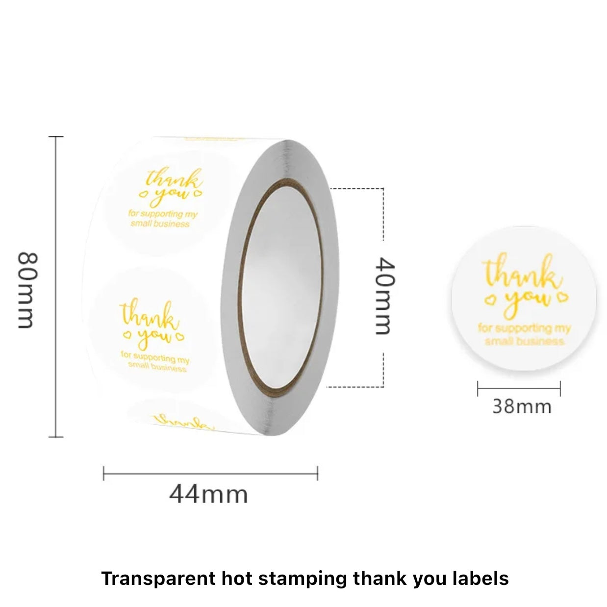 3.8cm x 500pcs Thankyou stickers #CS1311