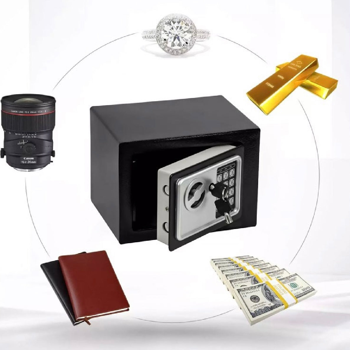 Mini Digital Electronic Keypad Lock Built-in 2 Locking Bolt Safe Box #MS1546