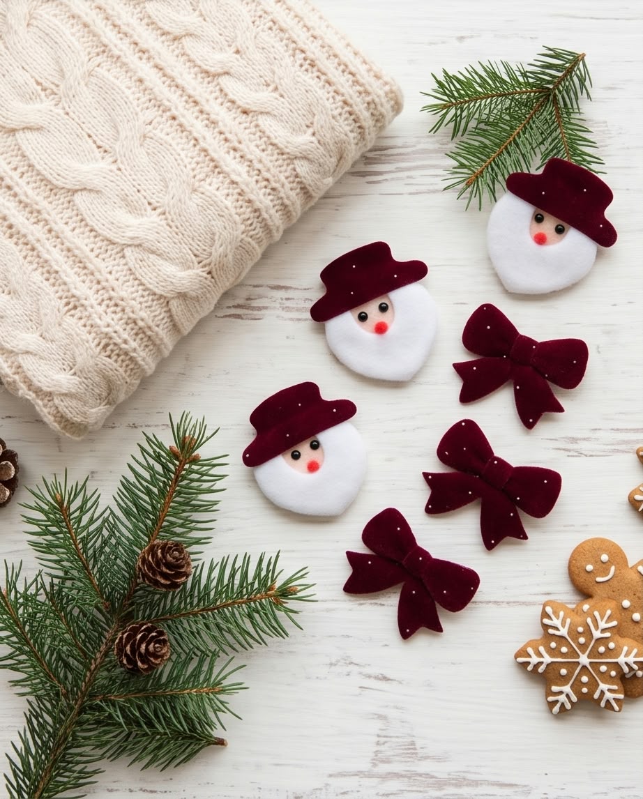 Velvet Christmas Tree Bows – Burgundy Decorative Set #CD4377