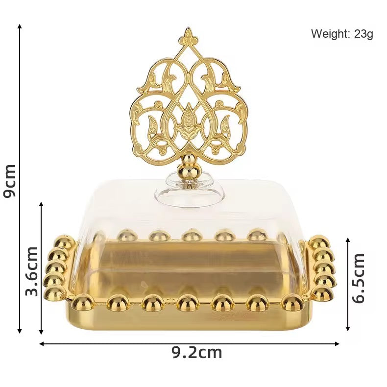 Luxury Acrylic Chocolate & Favor Tray – Gold Design #AB3194