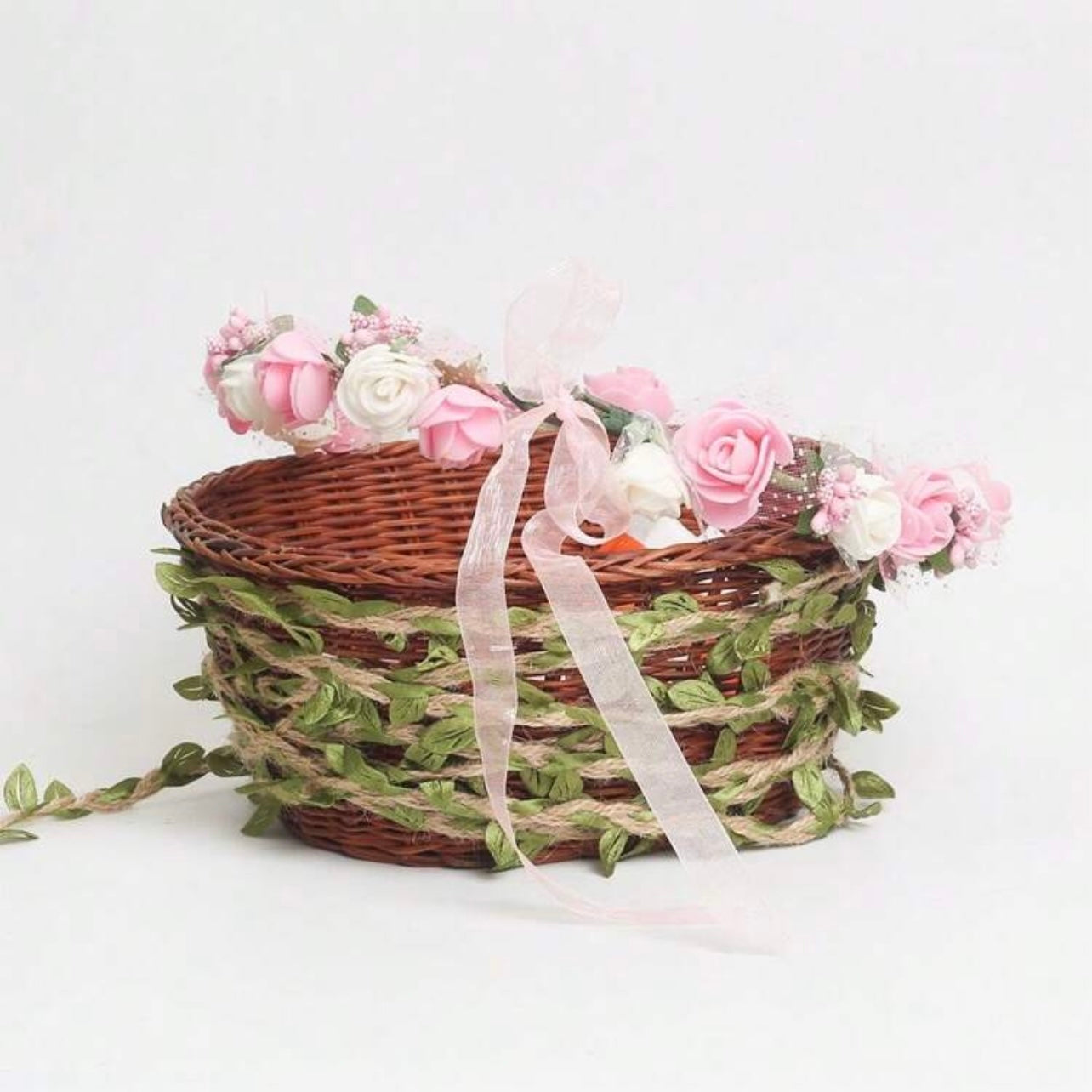 Green Leaves Jute Ribbon #JR1060