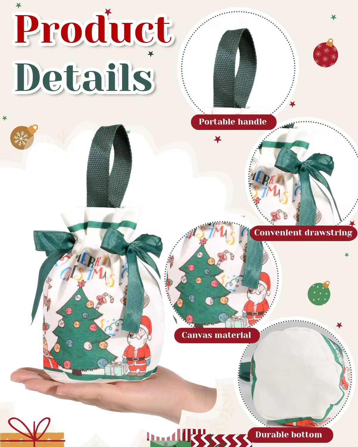 Fabric Christmas Bags  #FB2208