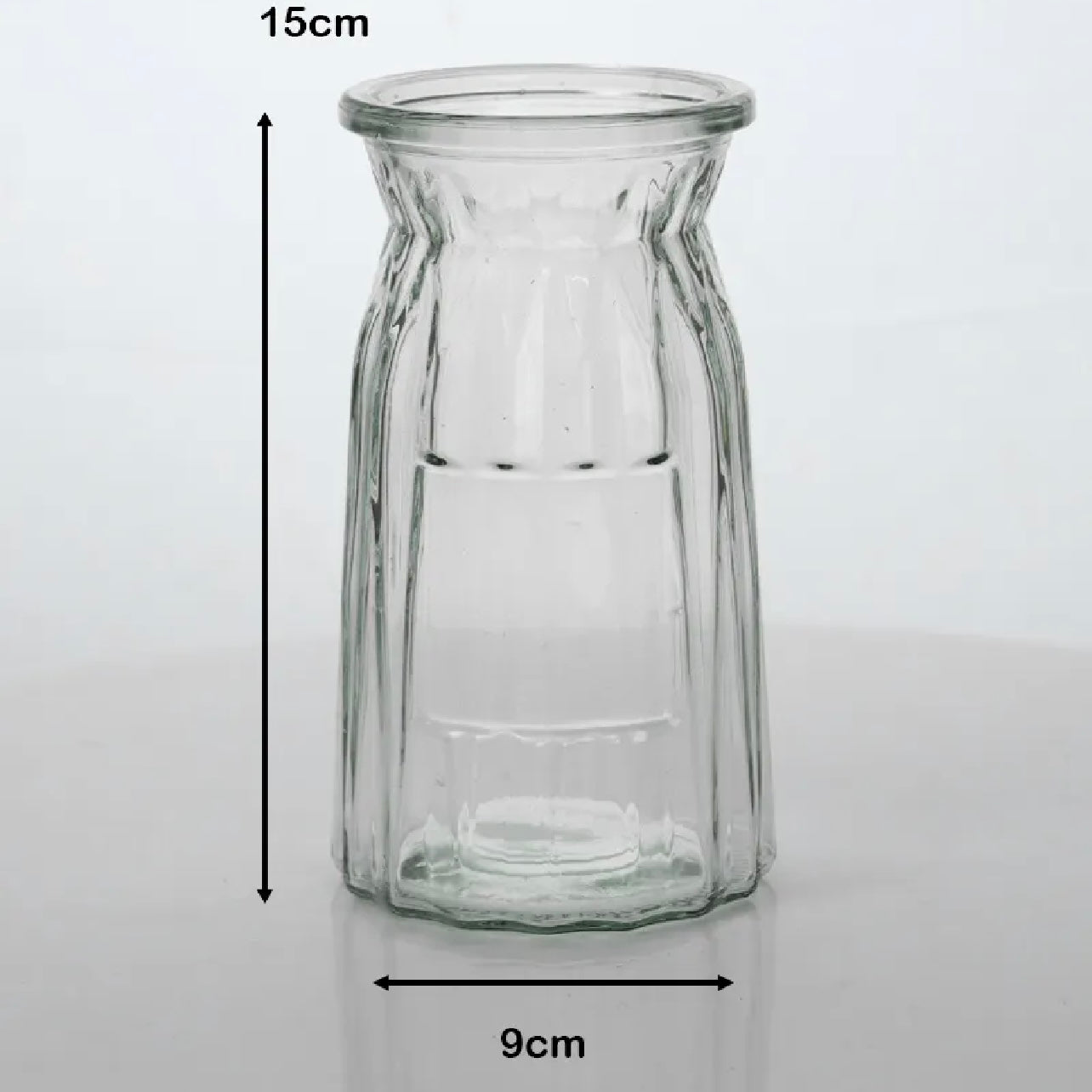 Origami Elegant Simple Design Flower Desk Decorative Glass Vase 15x9cm, Transparent #GV2804