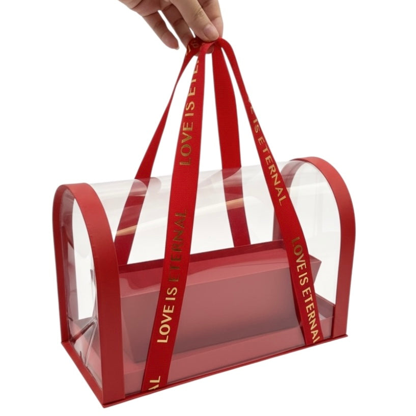 2pcs/set - Luxury Transparent Acrylic Gift Bag with Ribbon Handles #GB2893