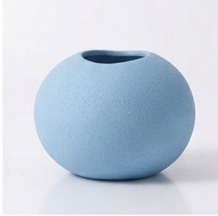 Round Matte Ceramic Vase – Modern Minimal Home Décor #CV3225