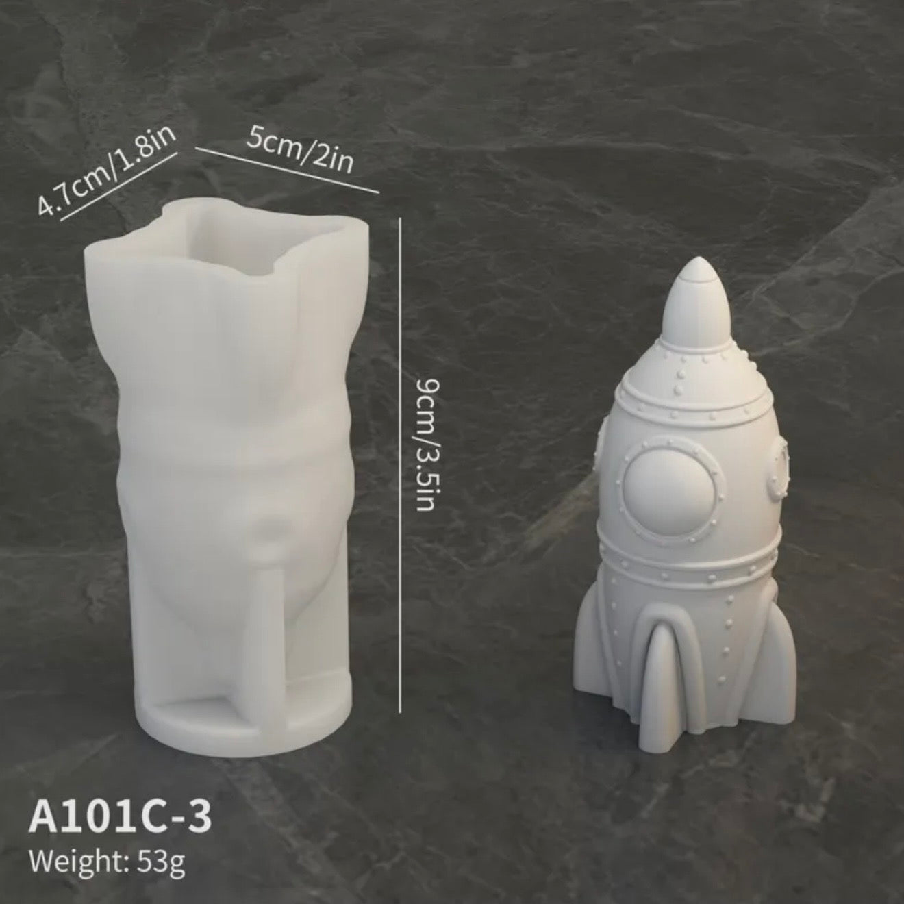 Rocket Silicone Candle Mold #A101C-3