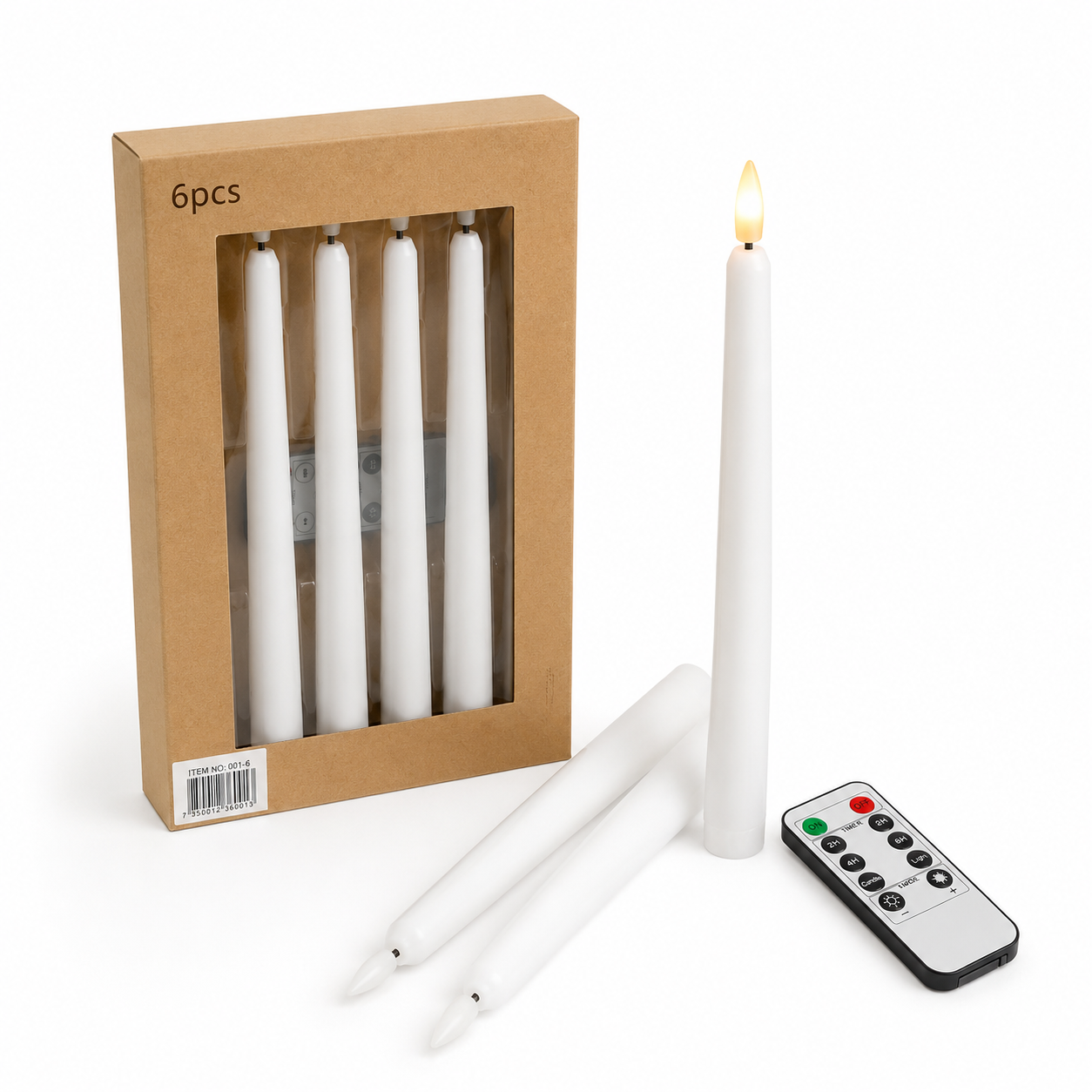 LED Taper Candles with Remote – 6pcs #EC4087