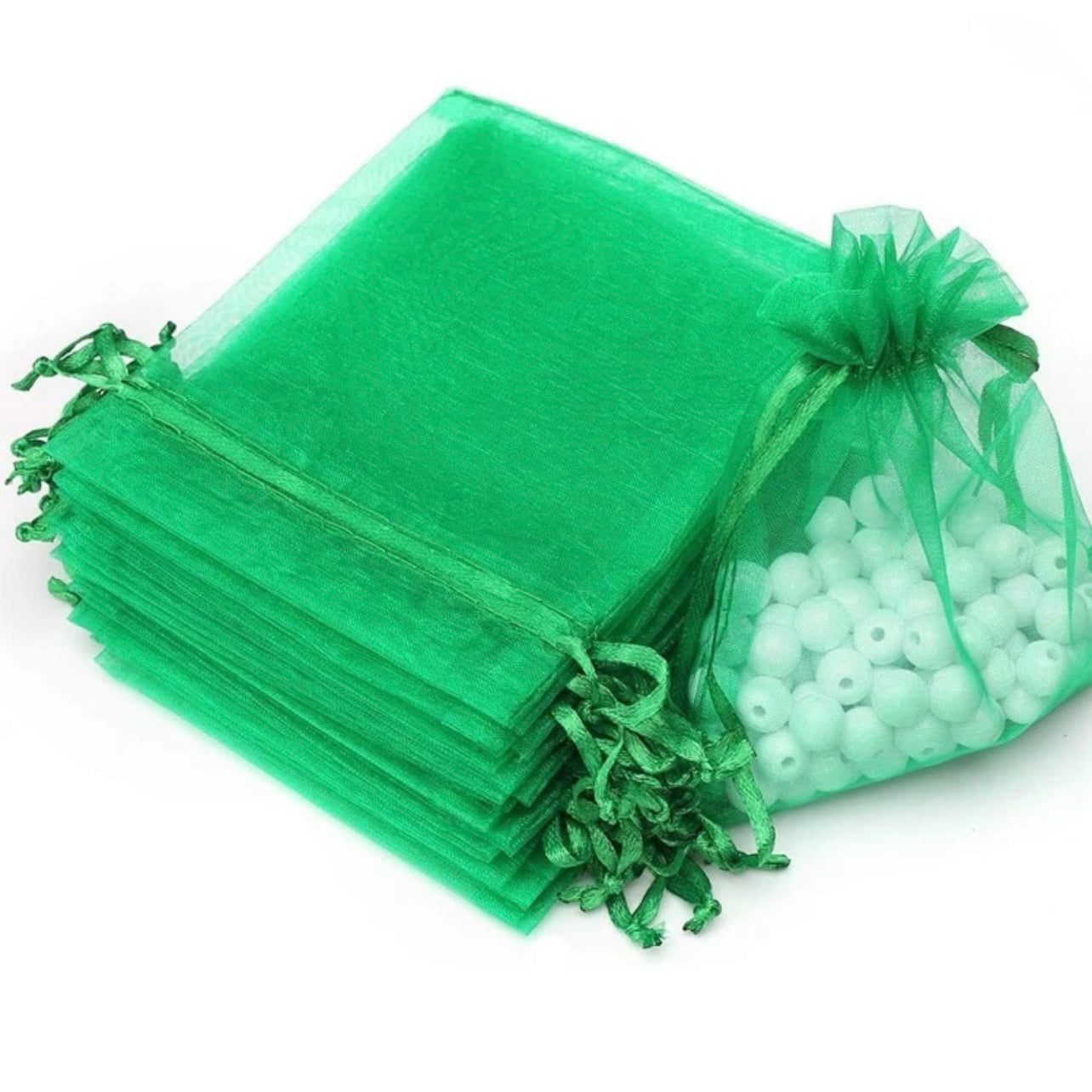Green Organza Bag x12pcs