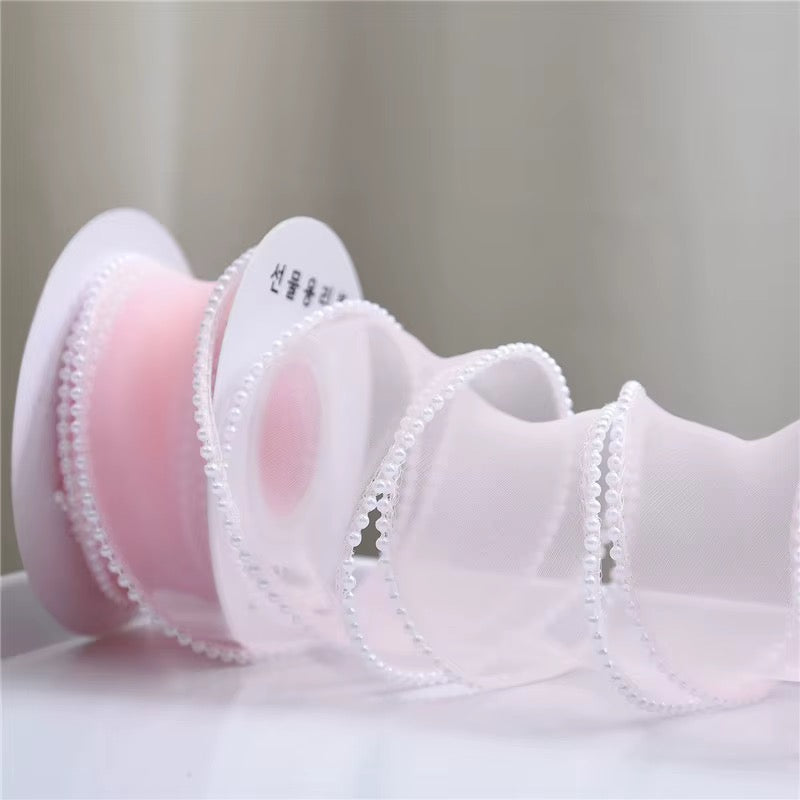 4cm x 4.5m - Pearl-Edge Decorative Ribbon #DR4068