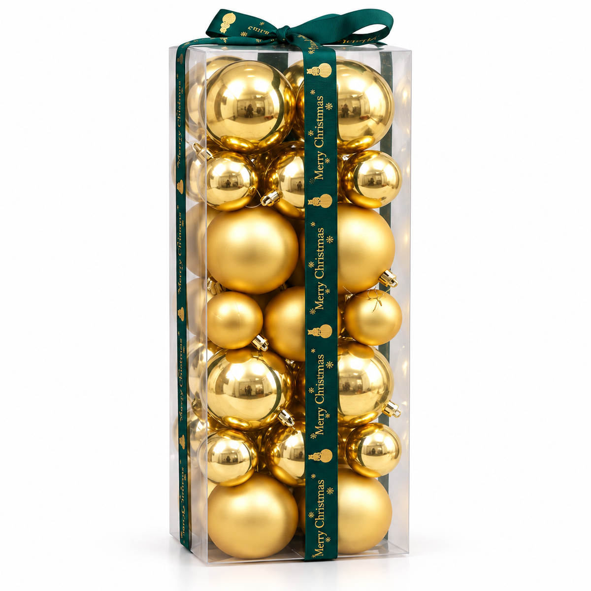 43-Piece Gold Christmas Baubles Set – Matte & Shiny #CD4539