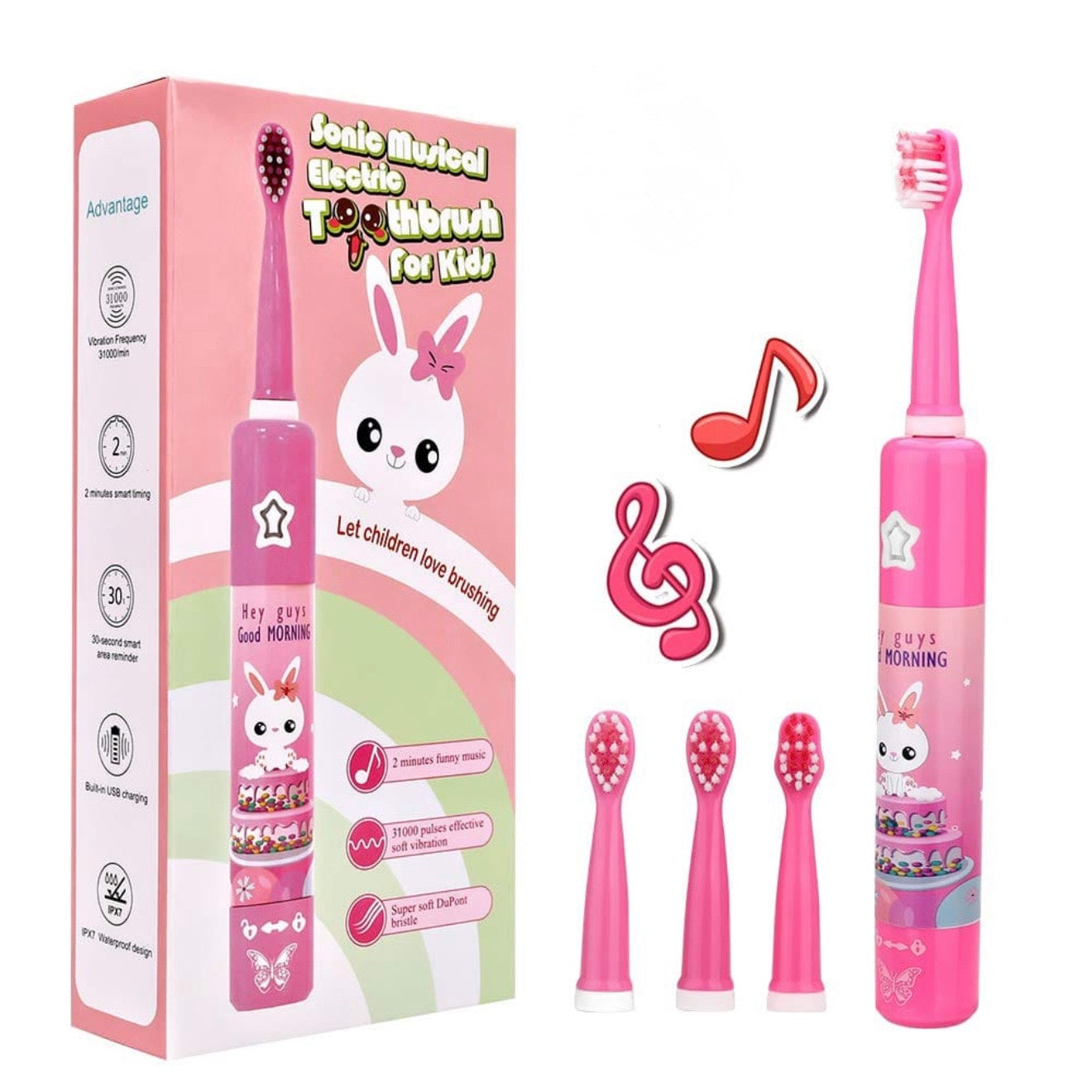 Pink Musical Electric Toothbrush for kids #TF006