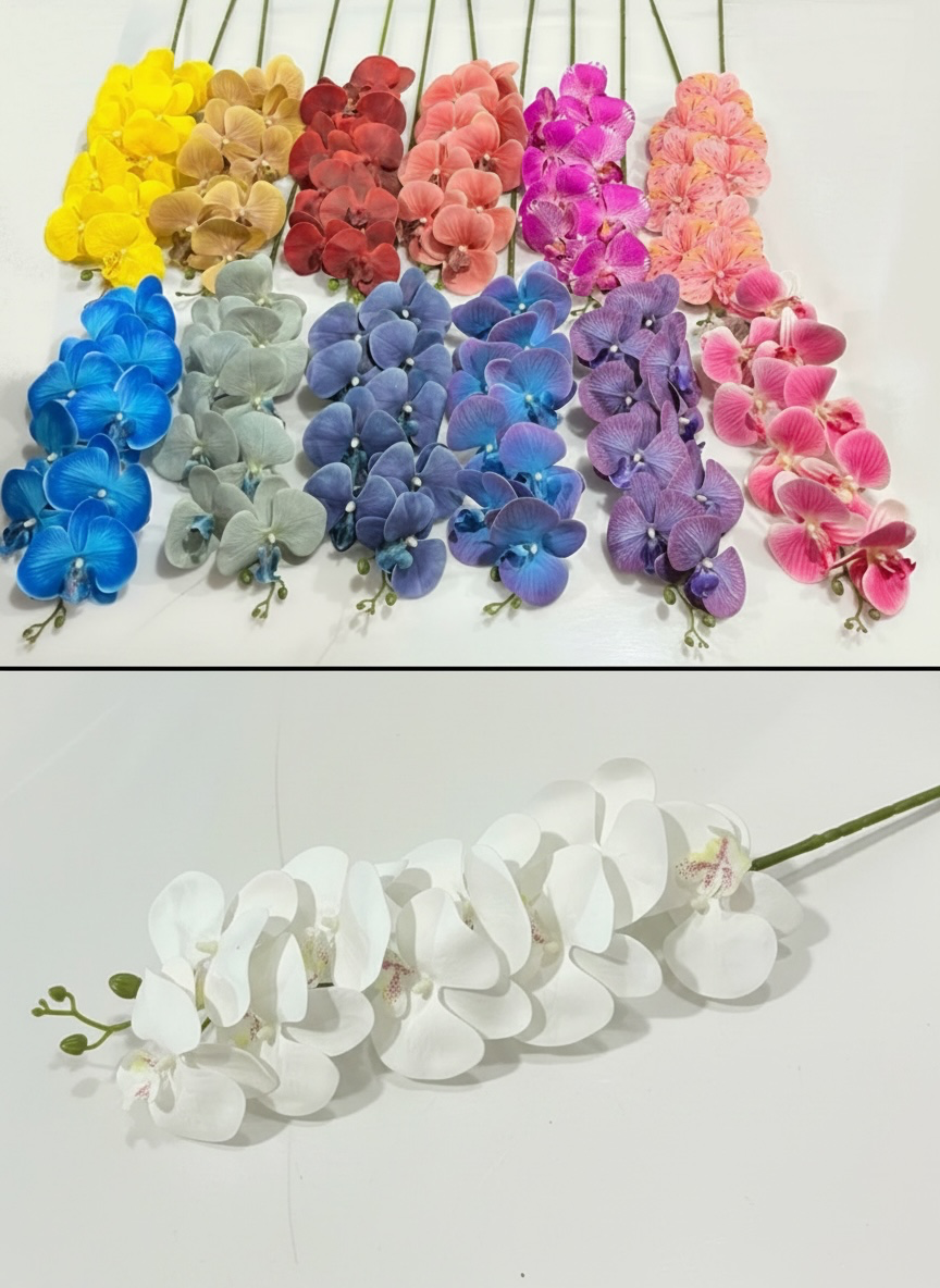 75cm Artificial Phalaenopsis Orchid Stem – Multiple Colors #AF3996