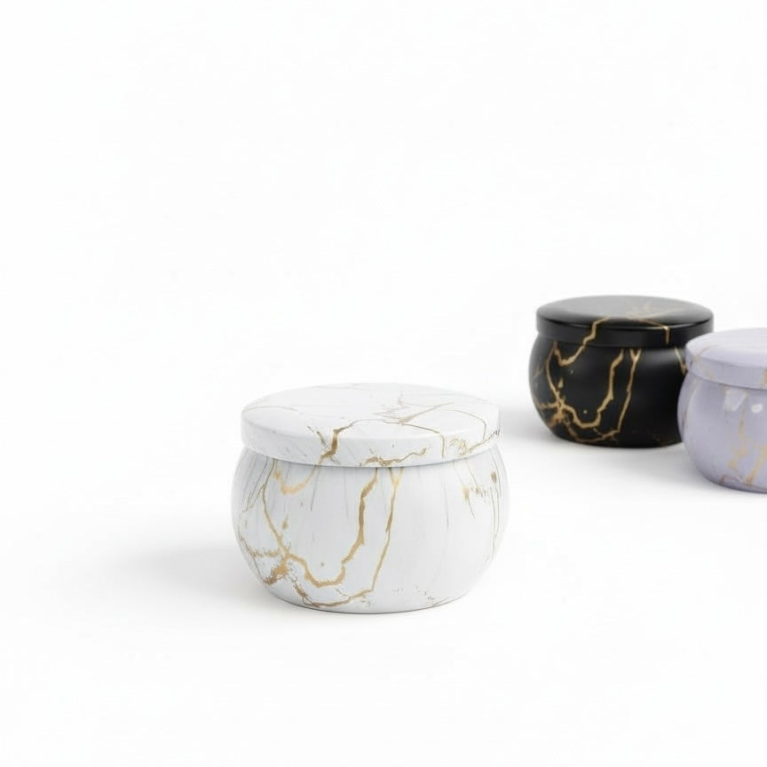 Marble Design Candle Jar with Lid #AJ2506