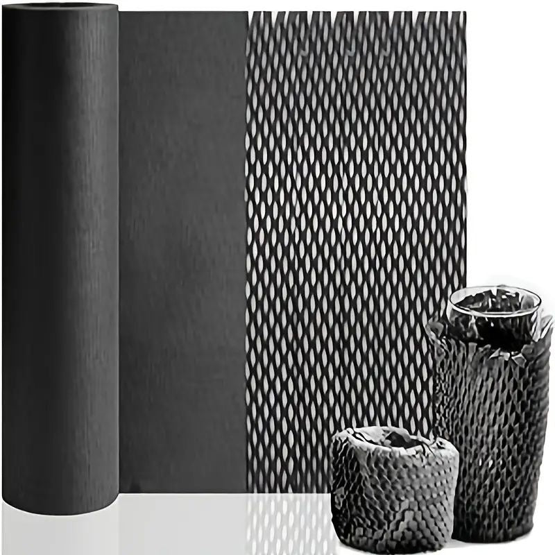 10m x 50cm Black Honeycomb Kraft Paper #WP1342