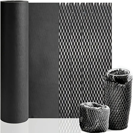 10m x 50cm Black Honeycomb Kraft Paper #WP1342