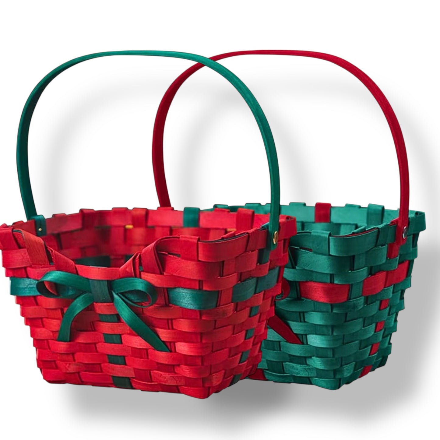 Set/2pcs - Christmas wooden Basket #FB2296