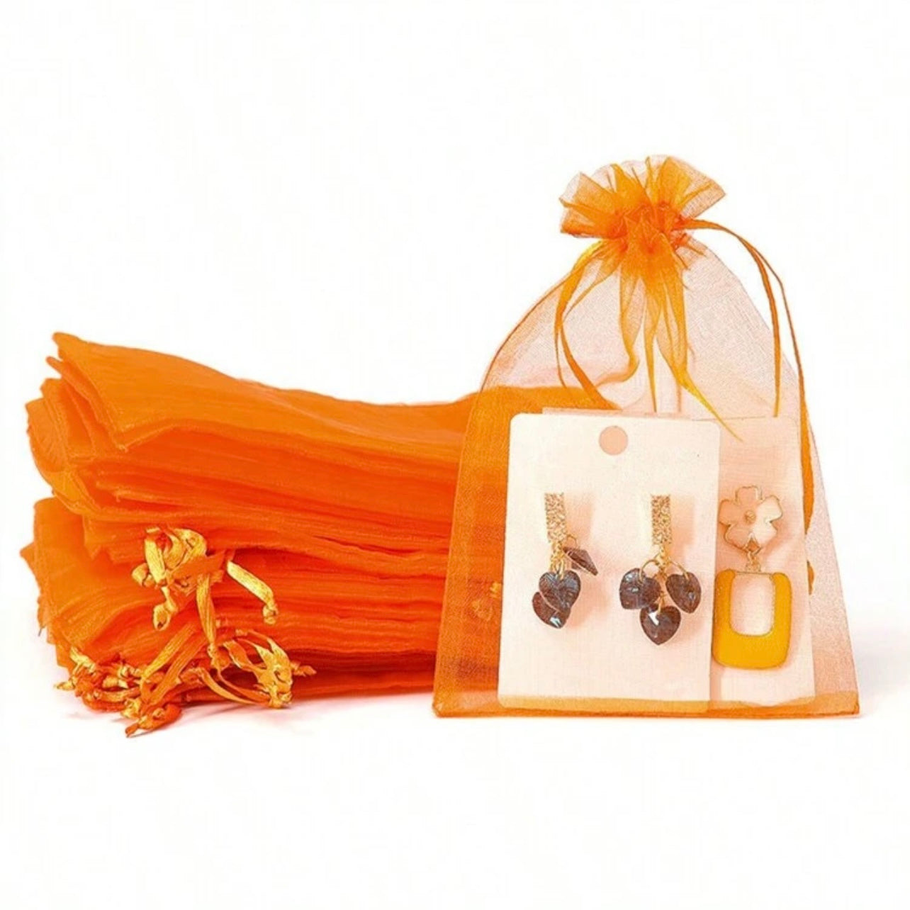 Orange Organza Bag  x12pcs
