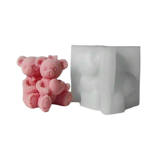 Two Teddy Bear Modeling Mold Held On The Back Silicone Molds #SM1656