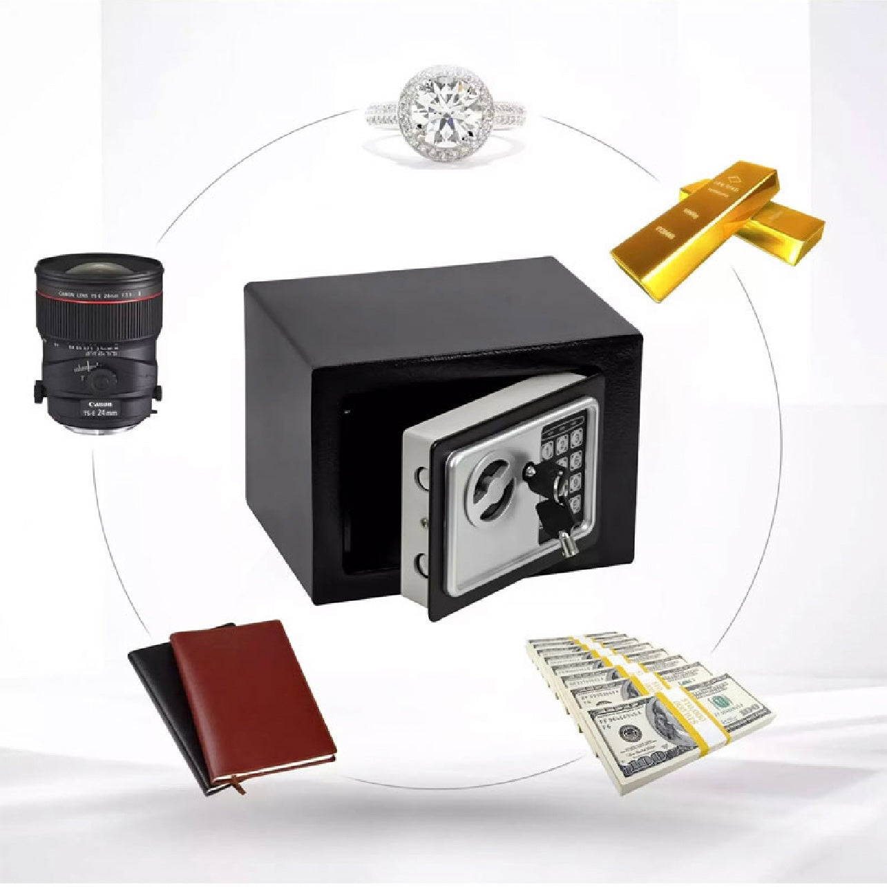 Mini Digital Electronic Keypad Lock Built-in 2 Locking Bolt Safe Box #MS1547