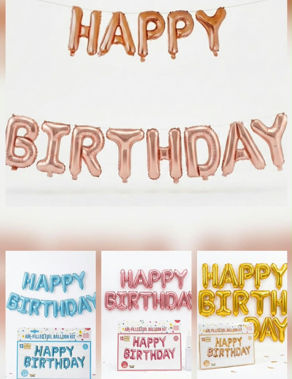 Happy Birthday Foil Balloon Banner – 16 Inches #FB4123