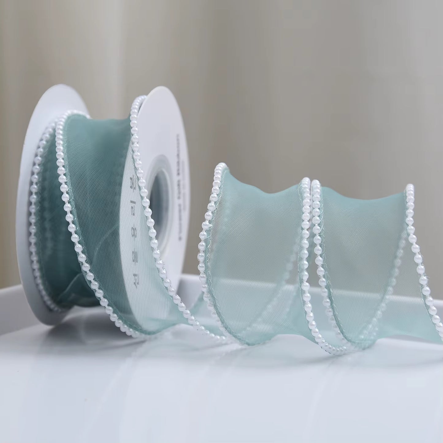 4cm x 4.5m - Pearl-Edge Decorative Ribbon #DR4068
