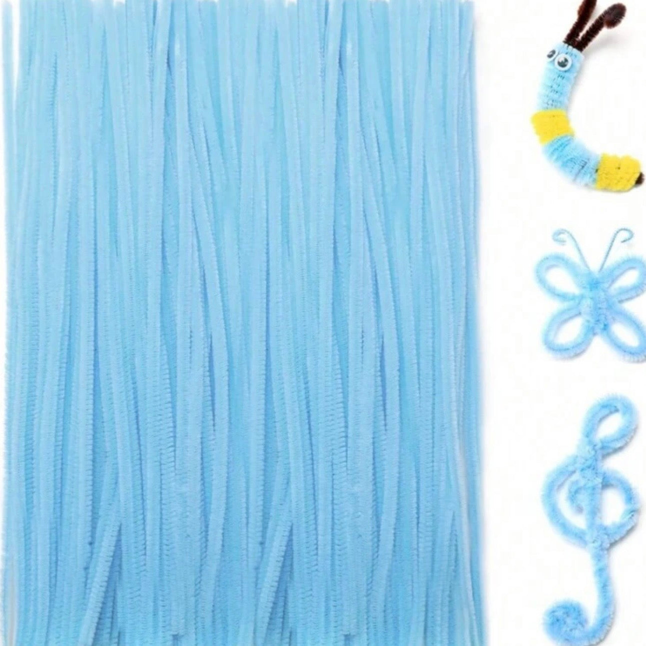 100pcs Blue Pipe Cleaner - 30cm x 6mm #CS3181