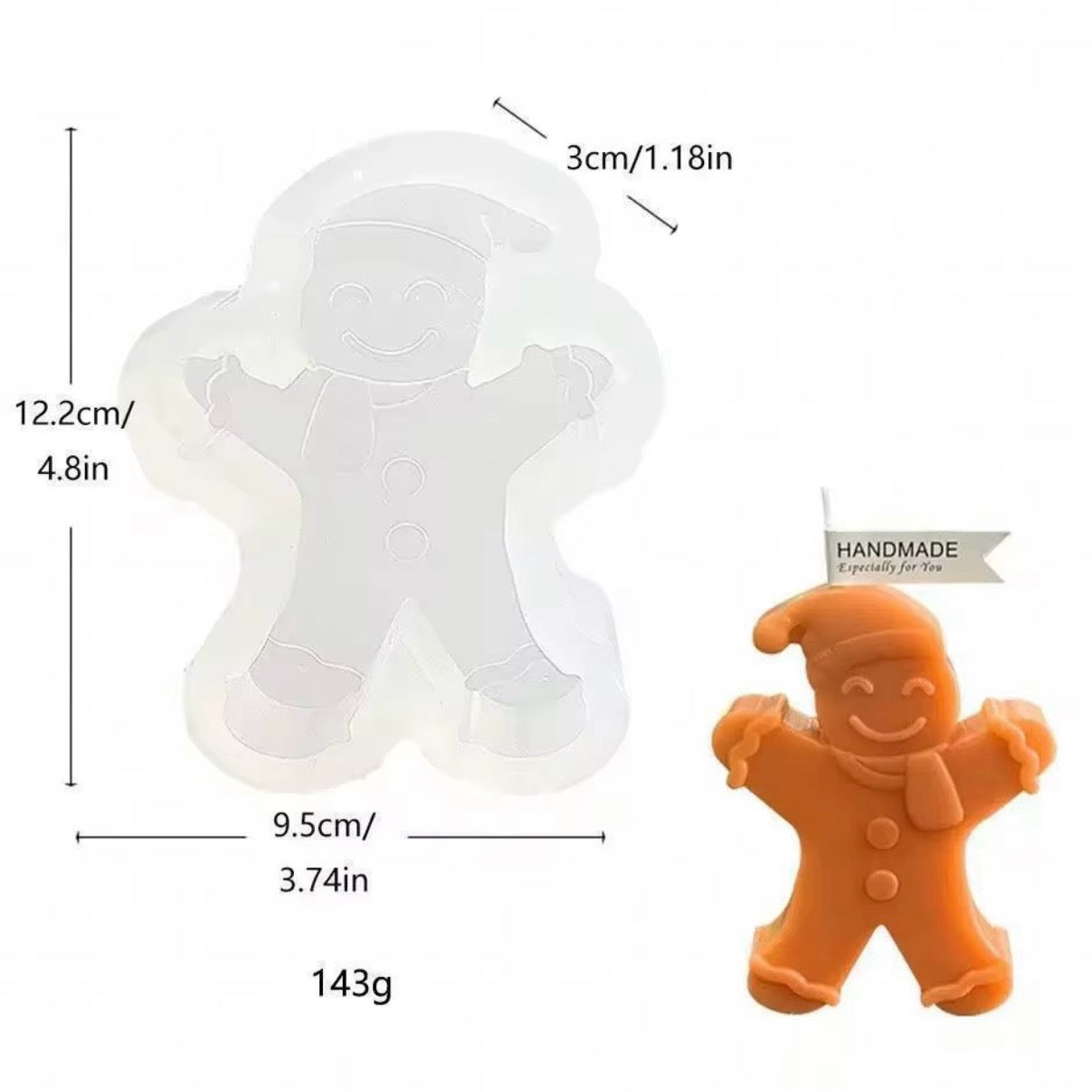 Gingerbread Man Silicone Mold #SM2318