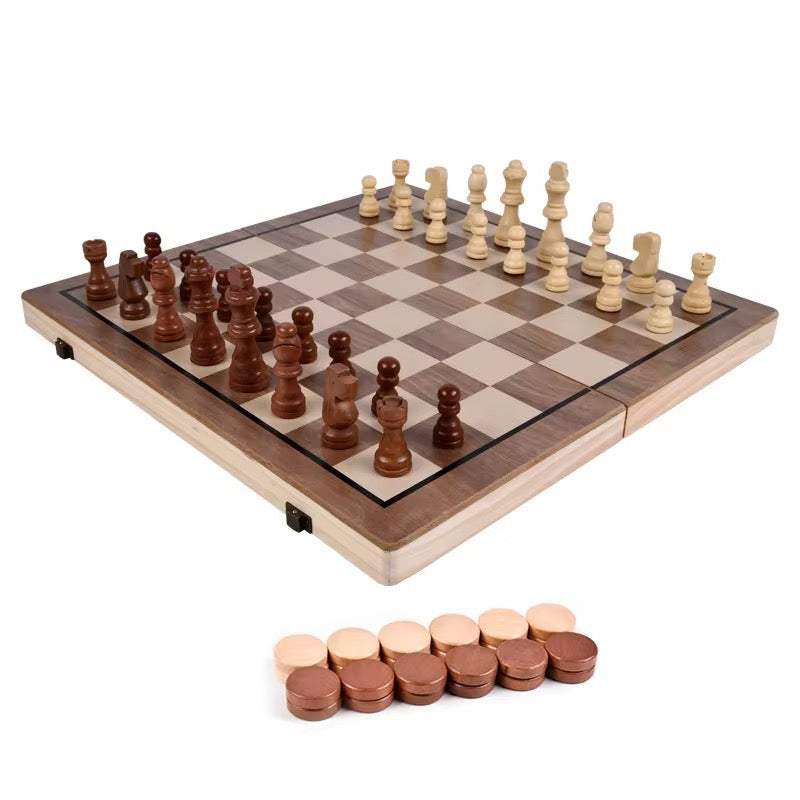 3 in 1 Checkers, Chess and Backgammon Set #BG2340