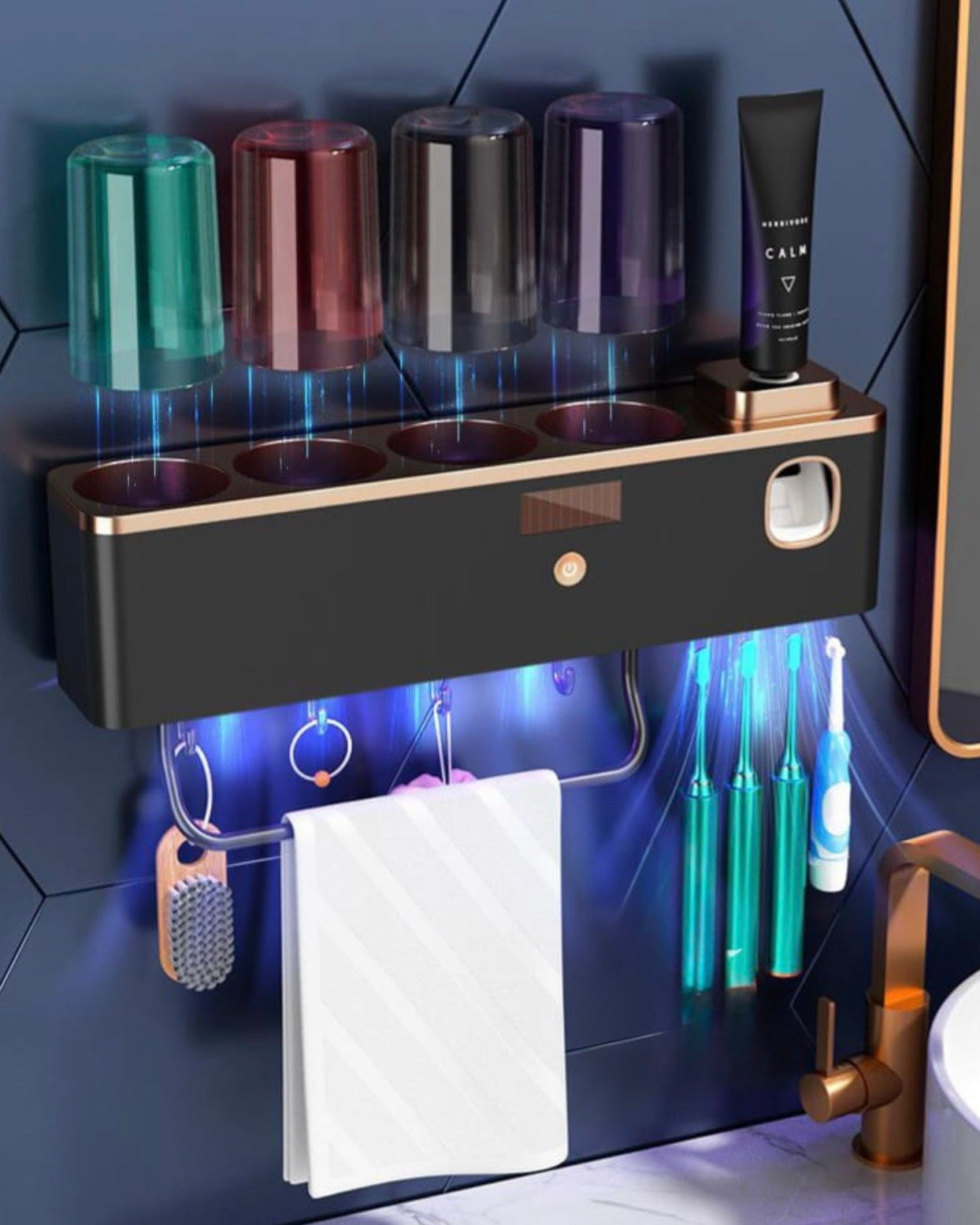 New Design Black Toothbrush/Toothpaste Holder #TF024