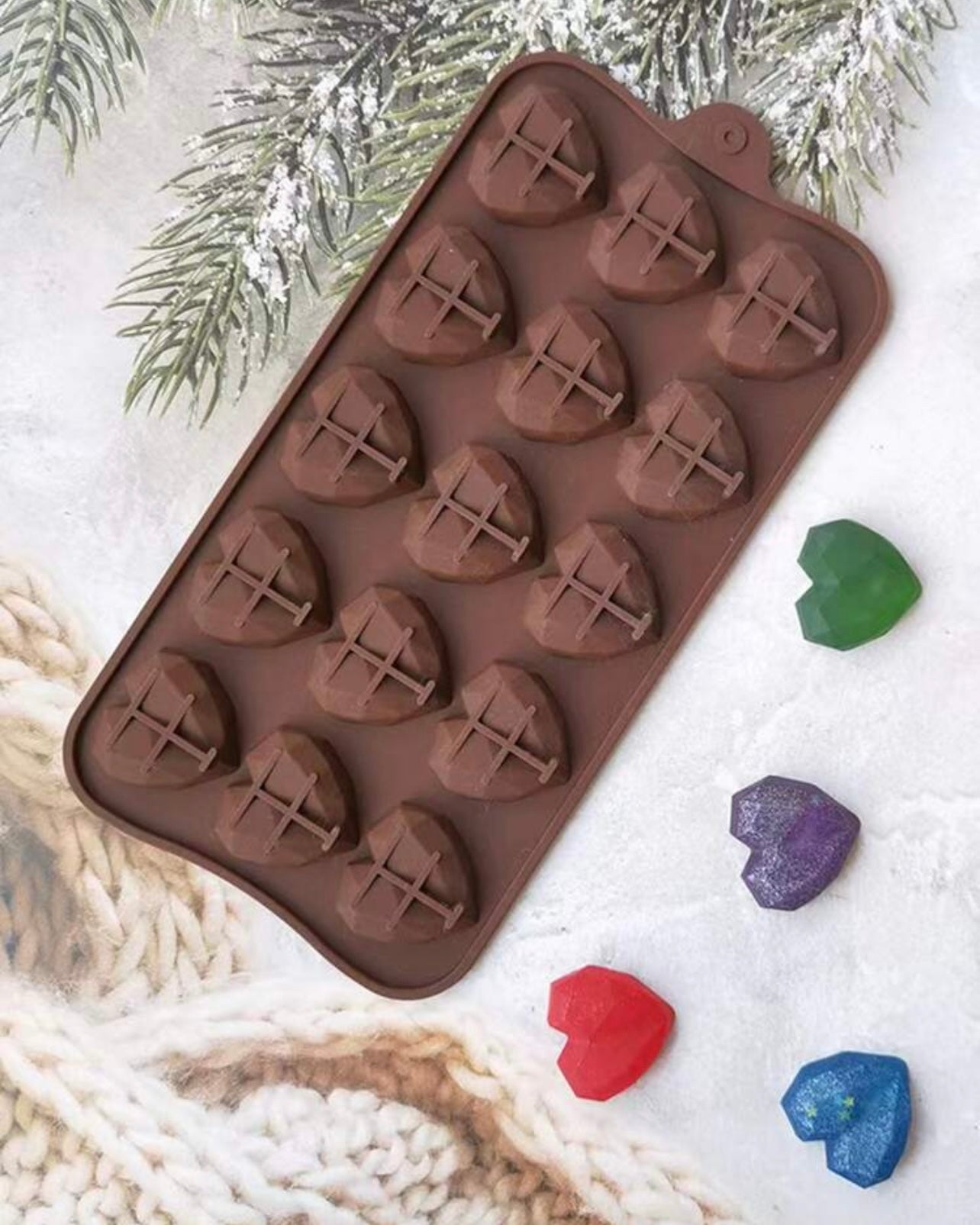 X15 Diamond Heart Shape Silicone Mold #SM1696